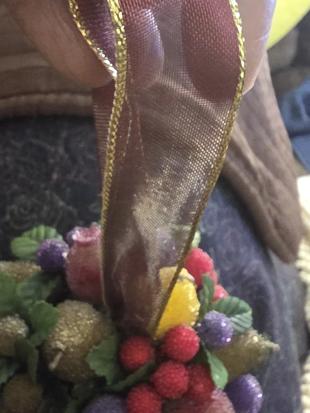 Avon Beaded Fruit Cluster in Yellow, Red, Purple, Green